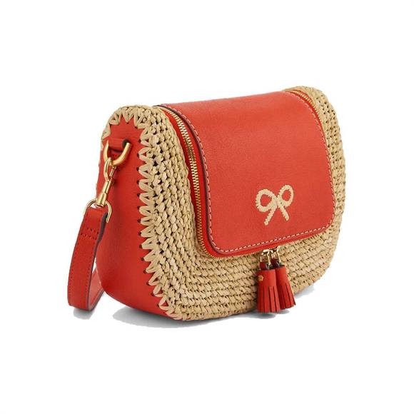 NEW ANYA HINDMARCH small vere soft satchel in flame red capra leather - Picture 2 of 3